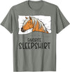 Sleeping & Napping Shirt Gifts For Nap Lovers Favorite Sleepshirt Haflinger Horse, Napping Horse Pajama T-Shirt - Olive Heather
