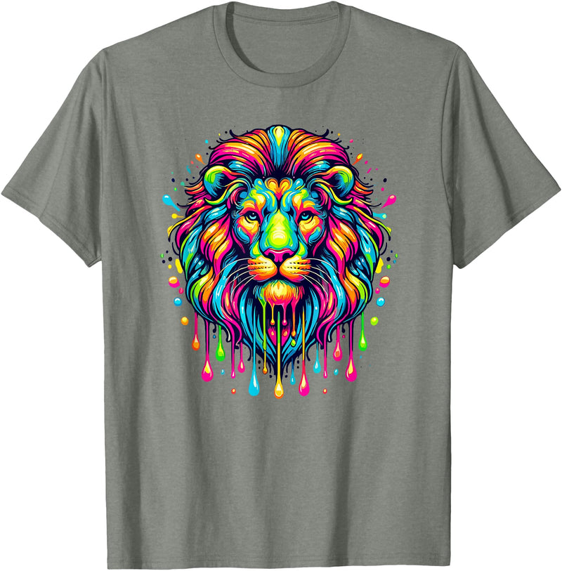 Lions Lion Lover Gifts Colorful Pop Art Lion Lions T-Shirt - Olive Heather