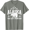 We Love Alaska - T-Shirts & Souvenirs Alaska The Last Frontier EST 1959 Grizzly Bear Mountains T-Shirt - Olive Heather