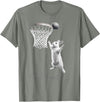 Funny Cool Rabbit Basketball Easter for Men Boy Toddler Kids T-Shirt in Olive Heather