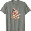 USA Pig Outfit Awesome US Pig T-Shirt - Olive Heather
