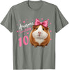 Funny Guinea Pig Birthday Party Girls 10 Years Old Guinea Pig Birthday for Girls 10th Bday T-Shirt - Olive Heather