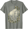 Usa Patriot American Bison Western Bufallo Bison USA Flag American Buffalo 4th of July T-Shirt - Olive Heather
