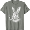 Smoking Rabbit Cigarette Bunny Funny Meme Stupid Brainrot T-Shirt in Olive Heather