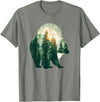 bear outfits for naturelovers and camper green bear double composition nature bears double T-Shirt - Olive Heather