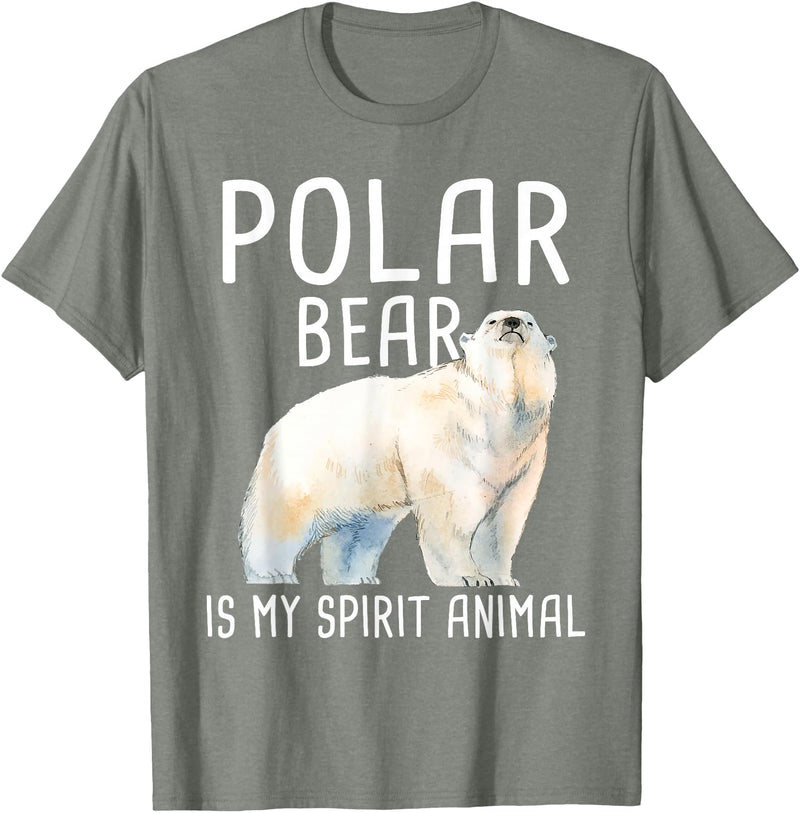 Funny Polar Bear Shirts Polar Bear is My Ghost Animal - Wildlife Lover Zookeeper T-Shirt - Olive Heather
