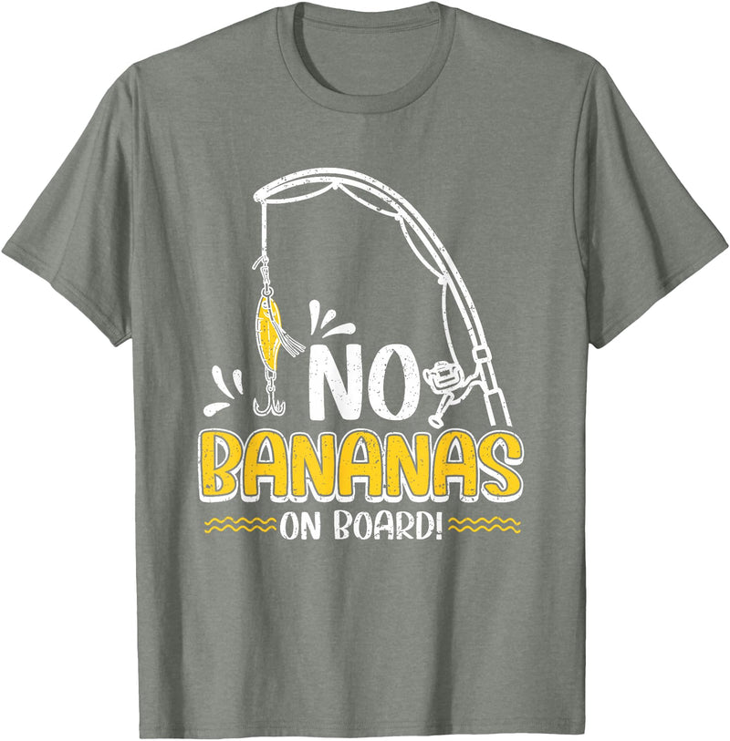 Funny Fishing Gifts for Men and Women No Bananas Fishing Saying Fisherman Fishing T-Shirt - Olive Heather