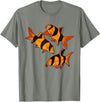 Freshwater Fish Fun Clown Loach Fish Aquarium Design-Tiger Botia T-Shirt - Olive Heather