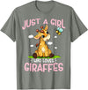 Funny Giraffe Gifts & Designs Just A Girl Who Loves Giraffes Cute Baby Giraffe T-Shirt - Olive Heather