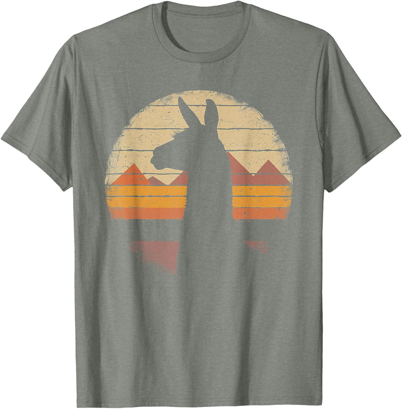 Llama Alpaca - Retro 70s 80s - Birthday Llama Alpaca - Retro 70s 80s Graphic Vintage Men Women T-Shirt - Olive Heather