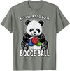 Grandio Design Cute Funny Animal Lover Gifts Panda Bocce Ball All I Want To Do Is Cute Funny Bear Player T-Shirt - Olive Heather