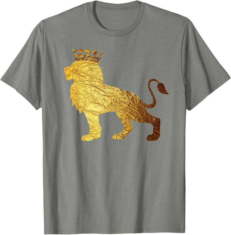 King Lion Shirts 365 King of the Jungle Crown King Lion for Men & Boys Cool Lion T-Shirt - Olive Heather