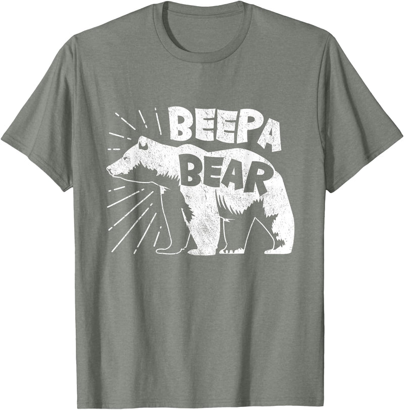 Mens Beepa Bear T-Shirt Father's Day Tee T-Shirt - Olive Heather