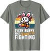 Every Bunny Was Kung Fu Fighting - Funny Rabbit Martial Art T-Shirt in Olive Heather
