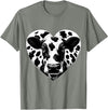 Humorous Gifts for Cow Farmer Cow Print Heart Cow Farmer Girl T-Shirt - Olive Heather