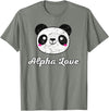Alpha Love AOII Panda Bear Cute Kawaii Omicron A Alpha Love AOII Panda Bear Cute Kawaii O Pi Distressed T-Shirt - Olive Heather