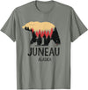 Juneau Alaska Souvenirs & Gifts Juneau Alaska Vintage Grizzly Bear Souvenir Gift T-Shirt - Olive Heather