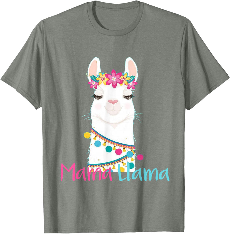 funny Mama Llama tshirt for mother's day Mama Llama Funny Mother's Day Shirt for Women Mom Love Llama T-Shirt - Olive Heather
