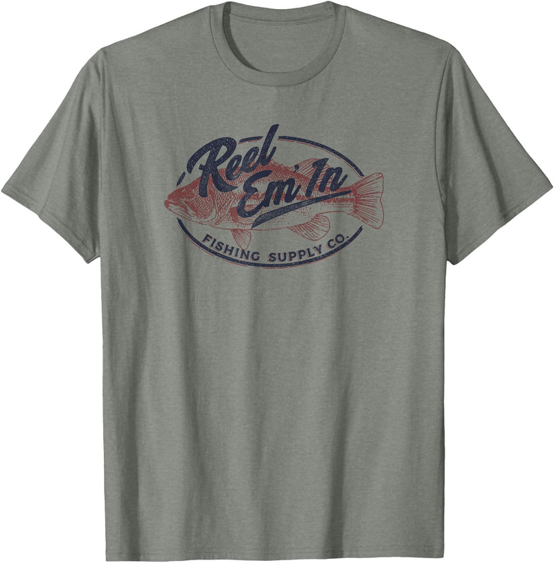 Trendy Apparel Trendy Reel Em' In Fishing Supply Co. Logo T-Shirt - Olive Heather