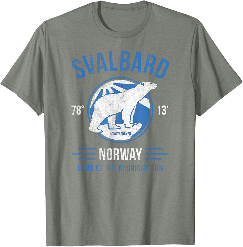 Svalbard T-Shirt Co. Svalbard Polar Bear T Shirt | Norway Northern Lights T-Shirt T-Shirt - Olive Heather
