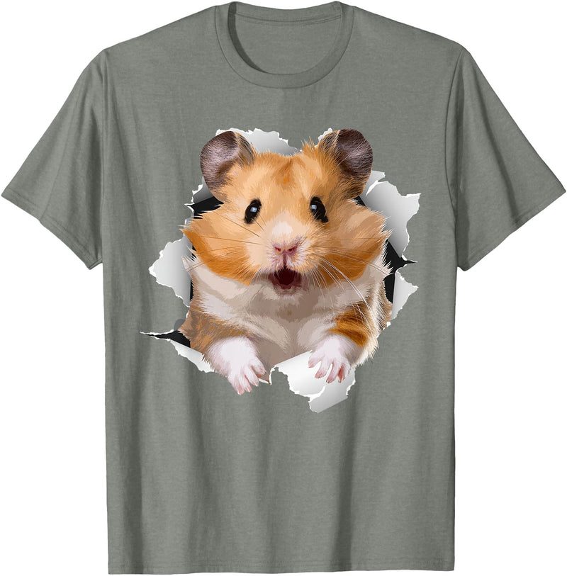 Cute Hamster Design for Men Women Kids Animal Hamster Lovers T-Shirt - Olive Heather
