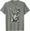 Rock Guitar Llama Stuff Accessories & Gifts Llama Playing Guitar Rock & Roll Llamas Alpaca Rocker Music T-Shirt - Olive Heather