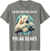 Polar Bears Polar Bear Lovers Shop Easily distracted by Polar Bears Polar Bear T-Shirt - Olive Heather