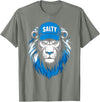 I Liked The Lions Before It Was Cool Tees Blue Lions Salty Wearing Hat Salty Cool Lions Strong Lions T-Shirt - Olive Heather