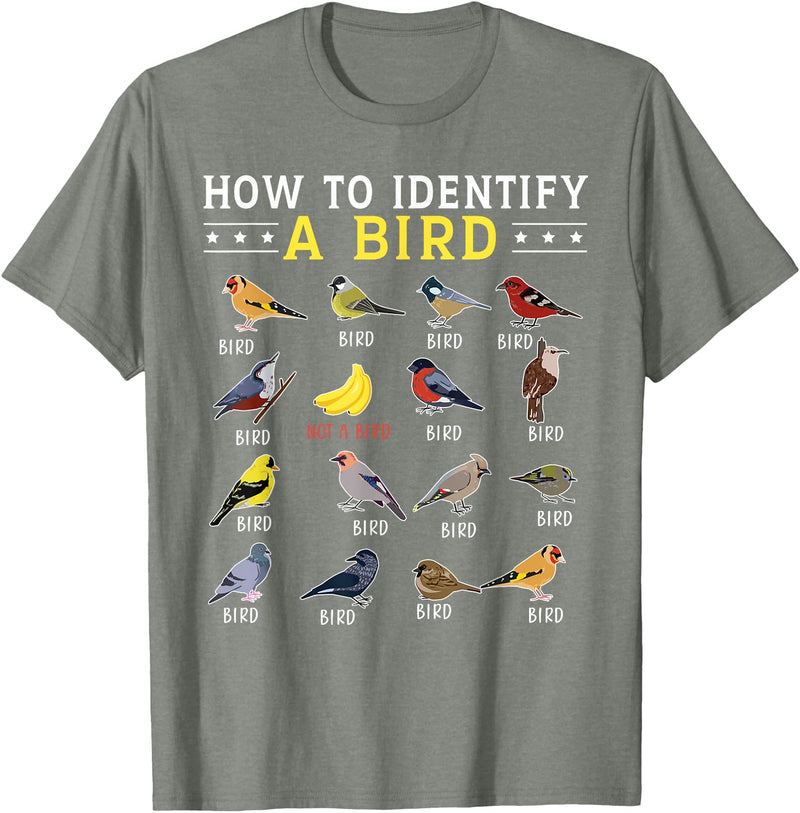 Bird Watching | Birds Lover How to Identify A Bird | Bird Watcher | Bird Lover T-Shirt - Olive Heather