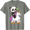 Panda Bear Unicorns Boys Girls Kids Panda Riding Unicorn Cute Magical Animals T-Shirt - Olive Heather
