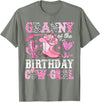 Pink Western Cowgirl Bday Party Family Matching Granny Of The Birthday Cow-Girl Rodeo Cowgirl Bday T-Shirt - Olive Heather