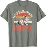 Cute Rabbit Lover Bunny Graphic T-Shirt in Olive Heather