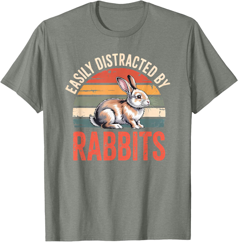 Cute Rabbit Lover Bunny Graphic T-Shirt in Olive Heather