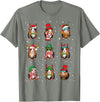 Kawaii Guinea Pig Lovers Clothes Cute Guinea Pigs In Xmas Costume Funny Christmas Holiday Black Unisex-Adult T-Shirt - Olive Heather