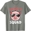 Piggy Squad T-Shirt Funny Cool Pigs Lover Pink Animal Tee T-Shirt - Olive Heather