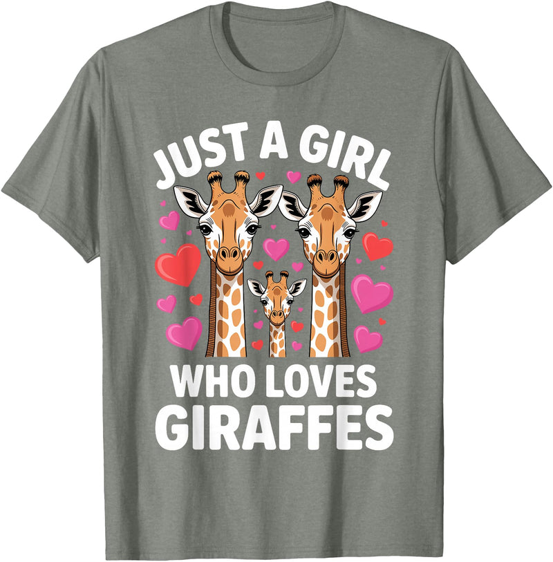 Giraffe Gift For Giraffe Lover Accessories & Stuff Cute Giraffe Art for Women Girls Giraffe Print Giraffe Lover T-Shirt - Olive Heather