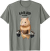 Hamster Muscle Training with Barbell Shrug Bar Fitness Gym T-Shirt - Olive Heather