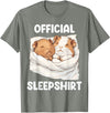 Cute Sleeping Guinea Pigs Pajama Official Sleepshirt Sleeping Guinea Pig Animal Lovers Pajama T-Shirt - Olive Heather
