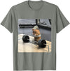 Hamster Deadlift Training Funny Cute Rat Weightlifting Meme T-Shirt - Olive Heather