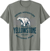 Yellowstone National Park Wyoming USA Outdoor Yellowstone Wyoming Nature Mountains Bear Hike Outdoors T-Shirt - Olive Heather