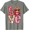 Highland Cow Valentine Tees Love Western Highland Cows Valentine Cowgirl Hat T-Shirt - Olive Heather