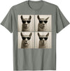 Retro Llama Portrait with Sunglasses Funny Llama Lover Cute Llama Photo Booth T-Shirt - Olive Heather