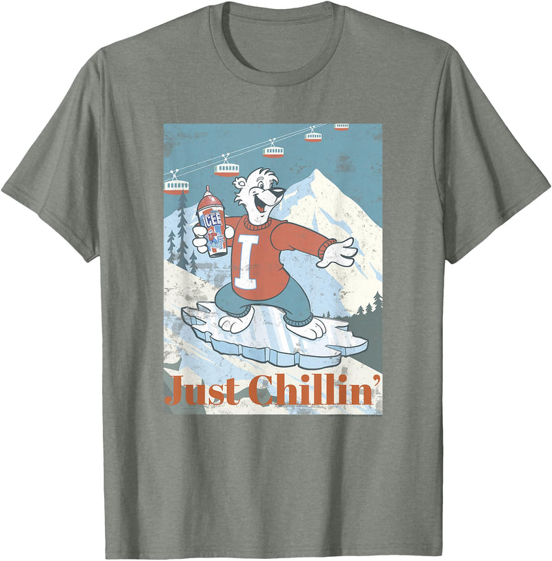 ICEE Bear Ice Boarding Just Chillin' T-Shirt - Olive Heather