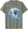 Sea Ocean Animal Art Polar Bear Ocean Sea Polar Bear Motif Marine Mammal Artwork T-Shirt - Olive Heather