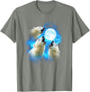 Animals howling blue 3 Polar Bear Howling at the Moon Colorful Blue T-Shirt - Olive Heather