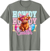 Highland Cow Easter Cute Western Farm Apparel Howdy Easter Cute Highland Cow Bunny Ears Western Easter T-Shirt - Olive