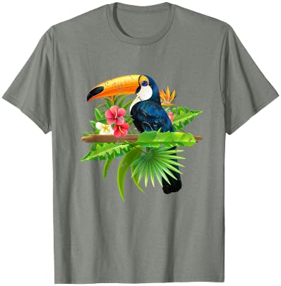 Toucan Bird Ornithologist Gift Idea Tropical Birds Exotic Summer Animal Toucan T-Shirt - Olive Heather