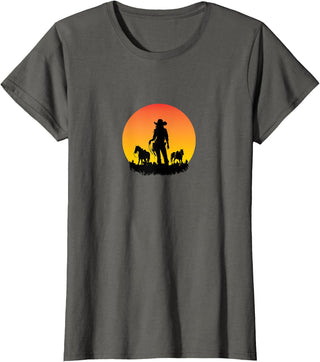 Horses Cowgirl T-Shirt - Asphalt Grey