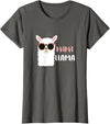 funny Mama Llama Co. Mama Llama, llama wearing sunglasses gift for women T-Shirt - Asphalt Grey