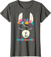 Llama Shirts & Alpaca Gifts Mama Llama Mom Christmas Birthday Mothers Day T-Shirt - Asphalt Grey